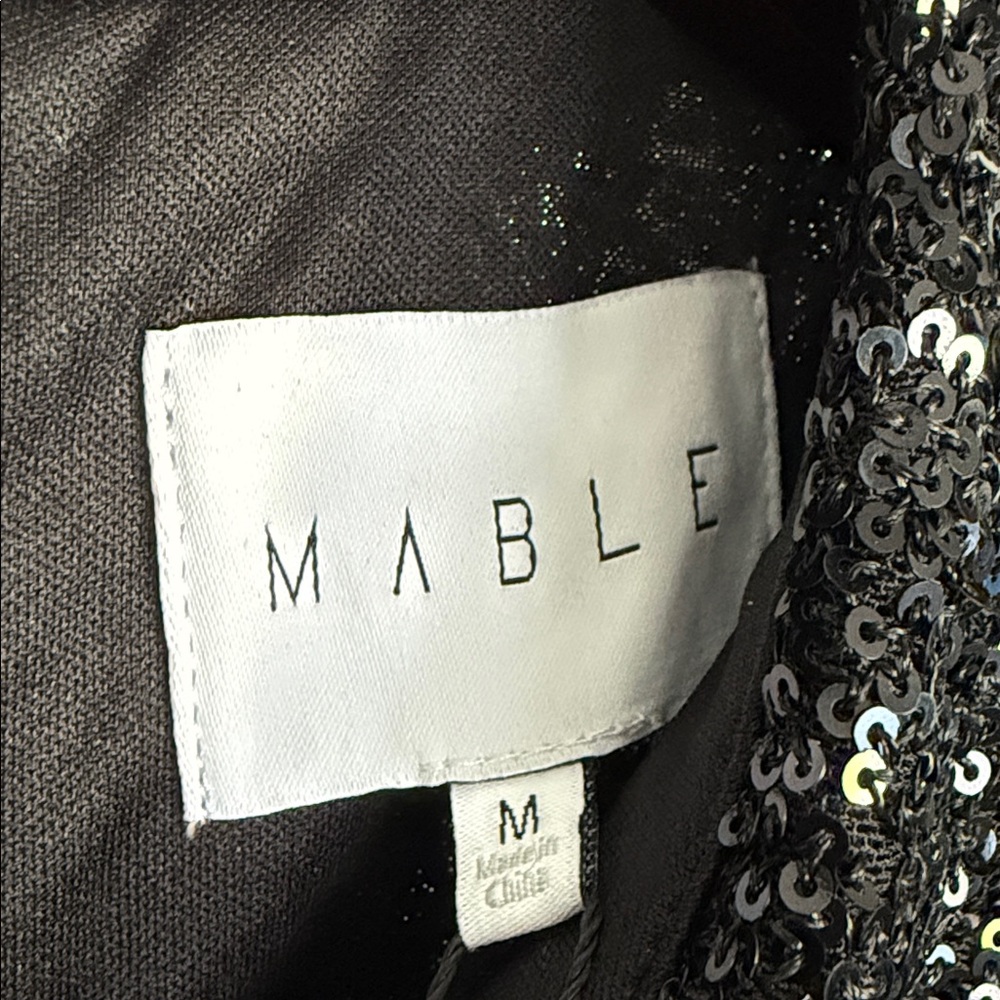 Black Sequin Mini Dress with Button Front - Picture 4 of 6